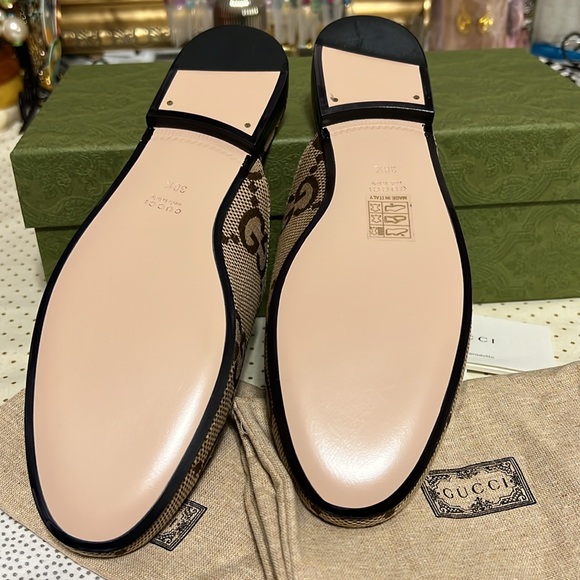 NIB GUCCI Canvas Signature logo   “Princetown” mules Size 38.5 - Picture 6 of 9